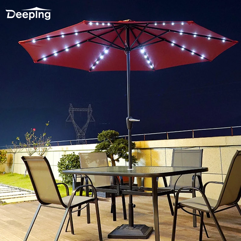 Glamping customizable beach umbrella manufacturer outdoor garden parasols umbrellas with led adjustments