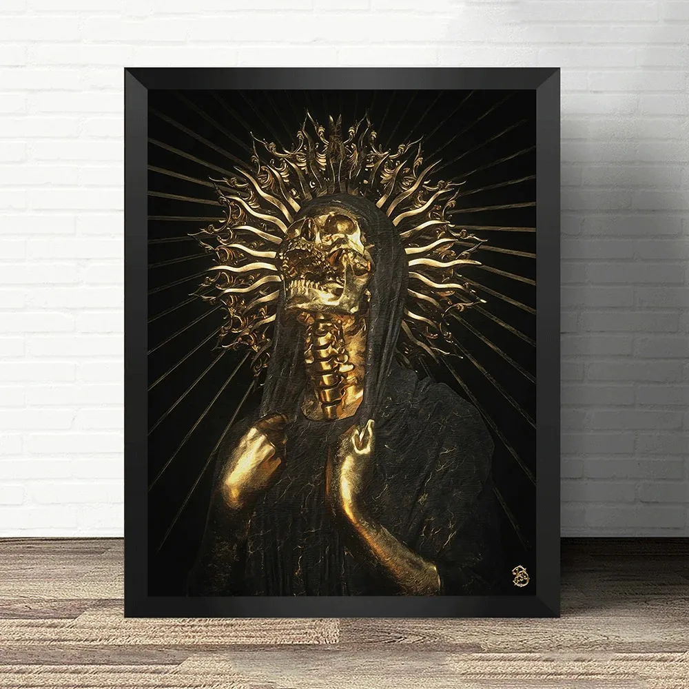Angel Figure Canvas Painting Gothic Dark Posters Pictures Personal Style Wall Art Decor for Living Room Art Deco Design