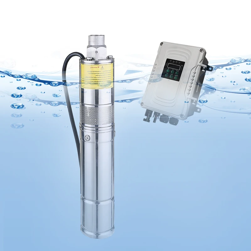 50 meters of solar water pump of deep well  dc24v 140watt solar submersible pump 3 inch screw bldc motor solar power pump