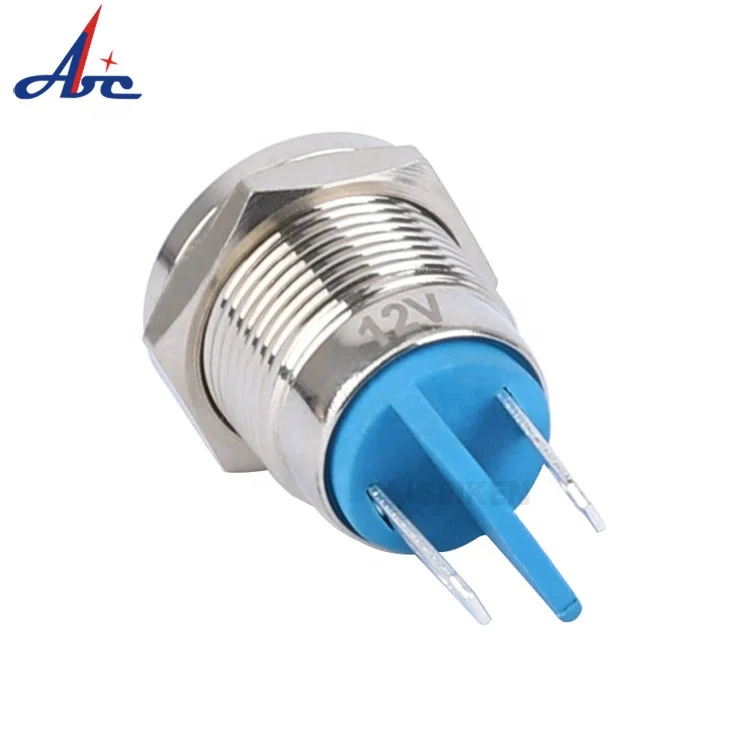 12mm panel metal pilot light dash board instrument 220v 110v 24v 12v led mini indicator light with terminal pins