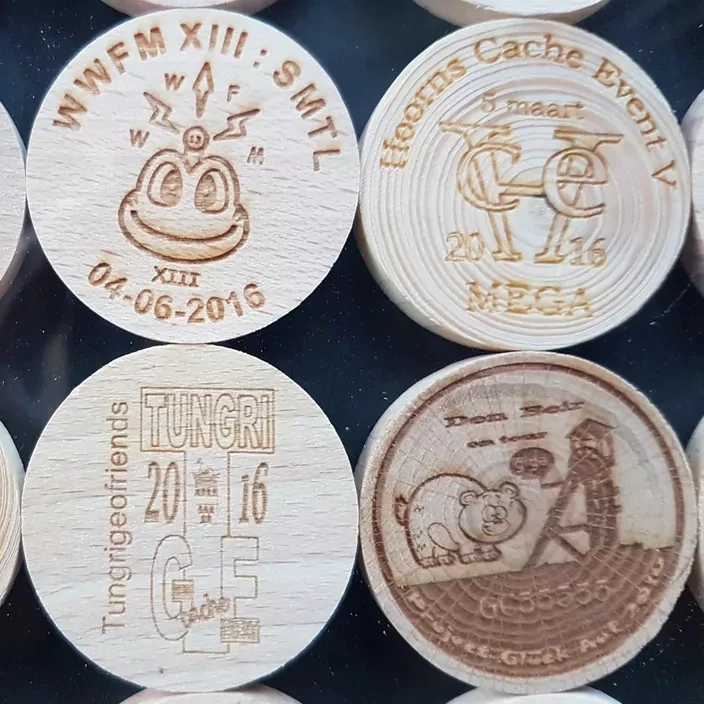 unique custom beech wood coins