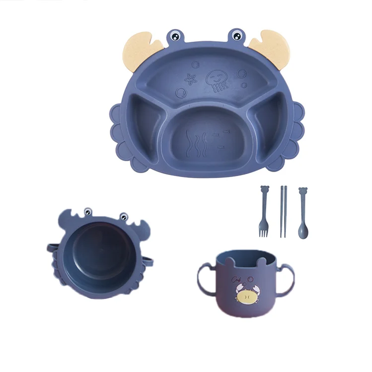 
Bpa Free Healthy Children Plastic Tableware Set 6pcs Biodegradable Wheat Straw Fiber Tableware 
