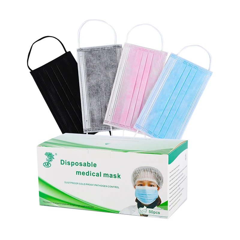 50 защитных одноразовых масок для лица, маска для лица, медицинская маска для лица, оптовая продажа
