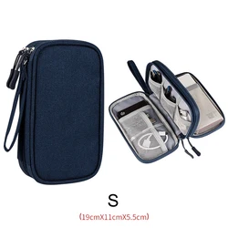 Custom Electronic Organizer Small Carry case Travel Cable Organizer Bag for Hard Drives Cables Phone USB Chargers Zippered Pouch
