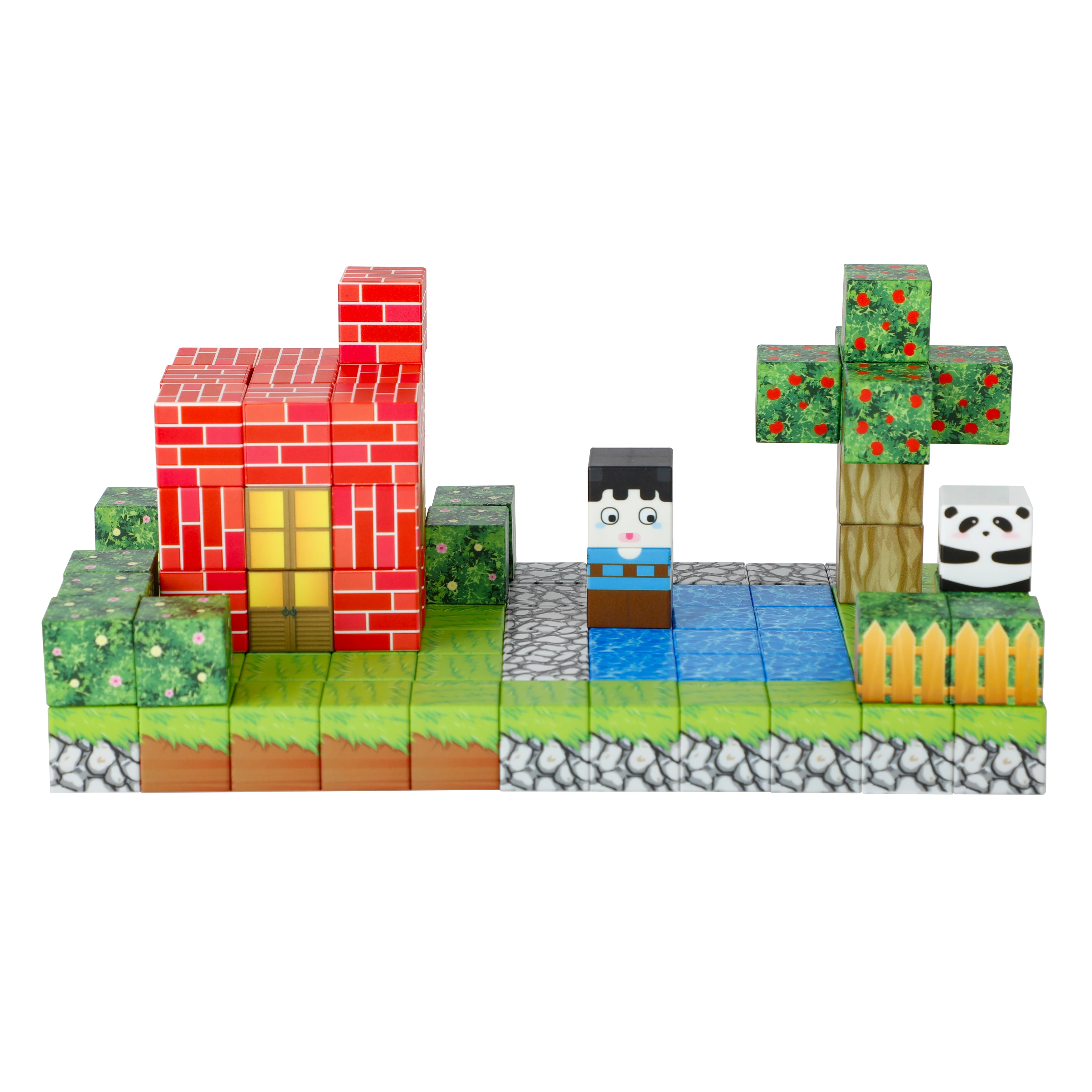 115 PCS Magnetic Blocks Build Mine World Edition for Boys Girls STEM Montessori Sensory Cubes Construction Toys OEM