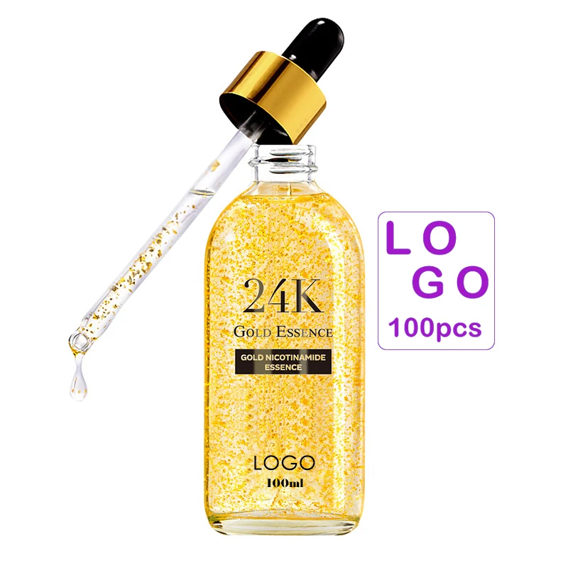 OEM Nourishing and hydrating primary hyaluronic acid liquid Moisturizing Essence 24k gold essence