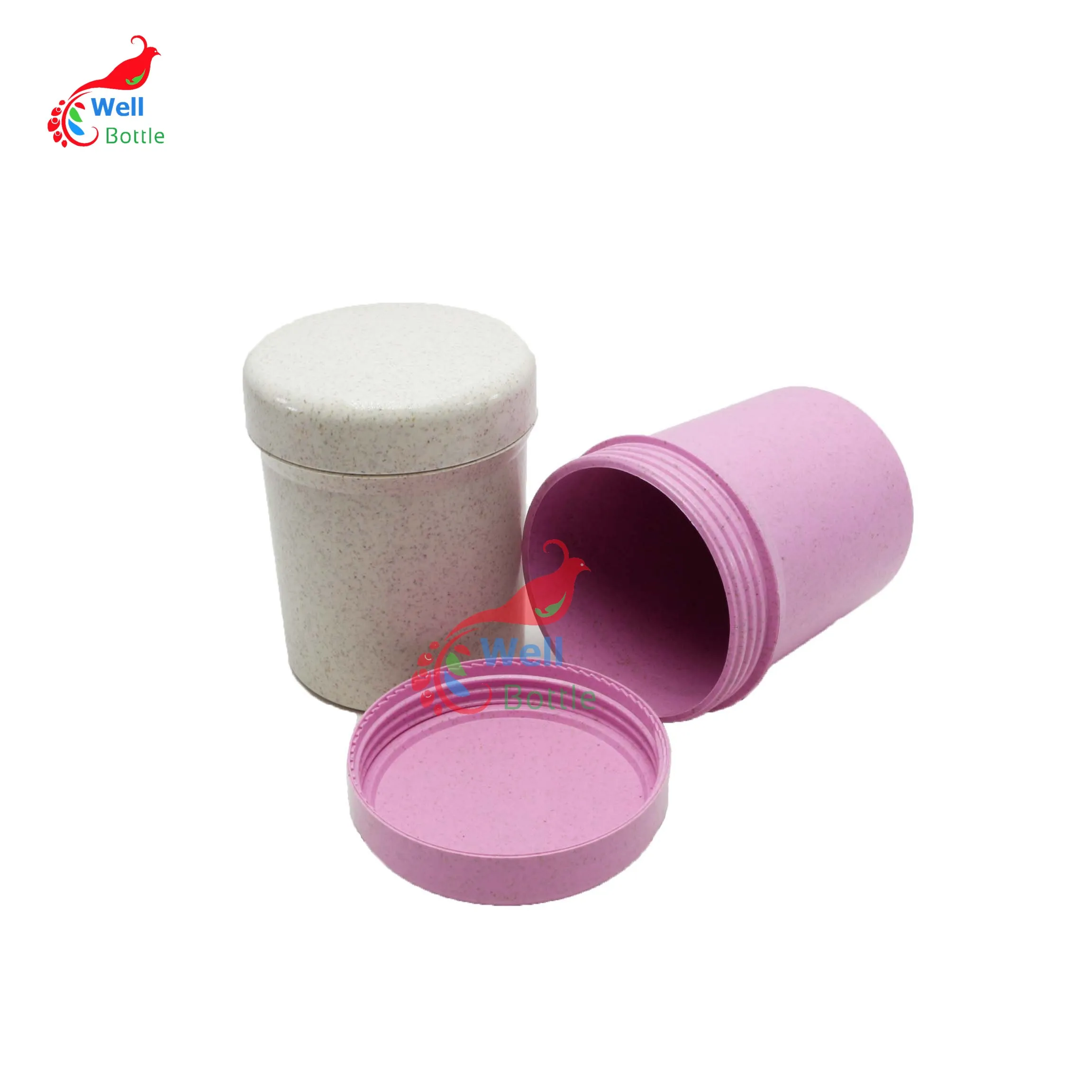 15g 30g 50g 100g 250g compostable container biodegradable wheat straw jar PLA plastic cosmetic jar PLA-63AN