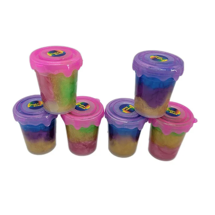 Hot sale round cup foam slime scented crystal mud slime glue 7*6cm colorful slime for kids gift