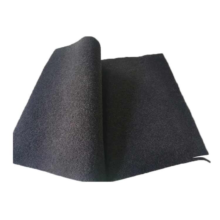 Sound Proofing Roll Black Non Woven Needling Felt Fabric Mattress Sheet Recycled