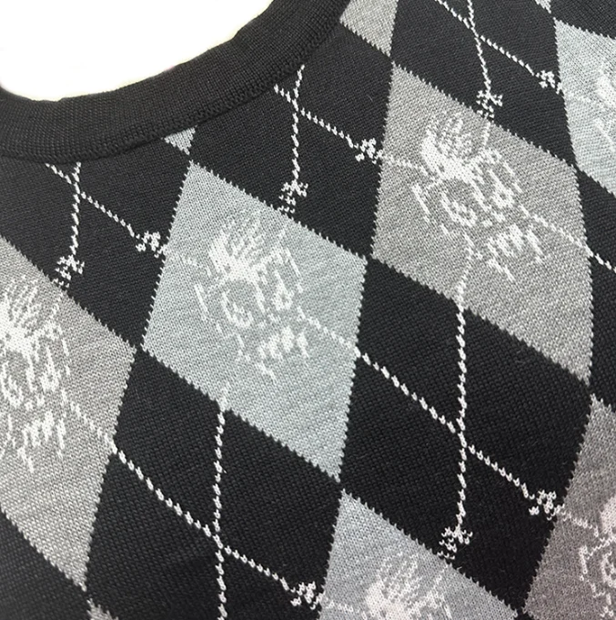 2022 Wholesale Customized O-neck Pullover Knit Vest Diamond-Shaped Pattern Sleeveless Sweater Vest For Women