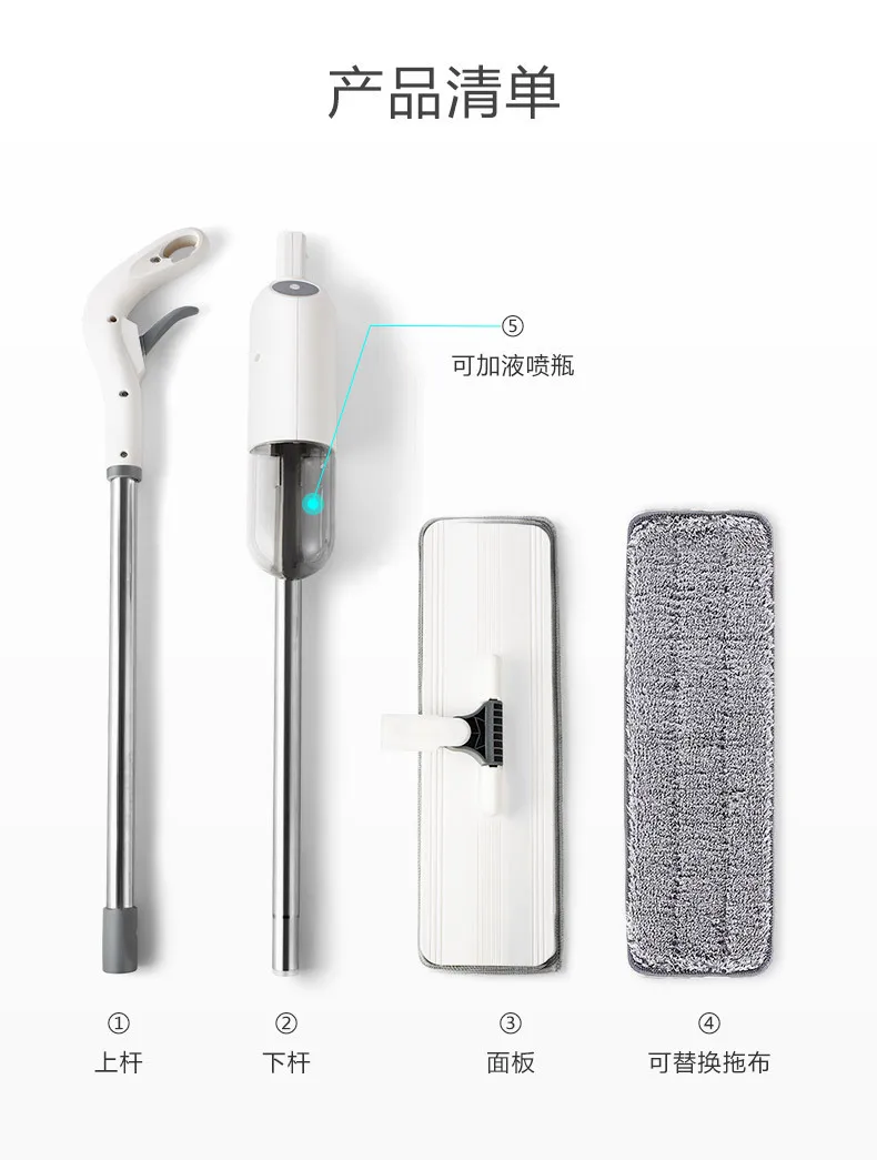 360 Degree Handle Mop Spray Floor Mop With Reusable Microfiber Pads Home Kitchen Laminate Wood Ceramic Tiles Floor Cleaning