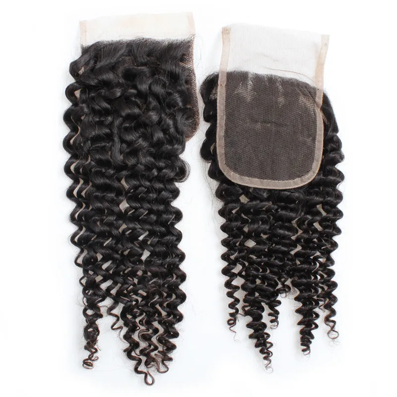 Kinky Curly Closure 4x4 100% Human Hair Transparent Lace Closure HD Lace Closure remy human hair extension