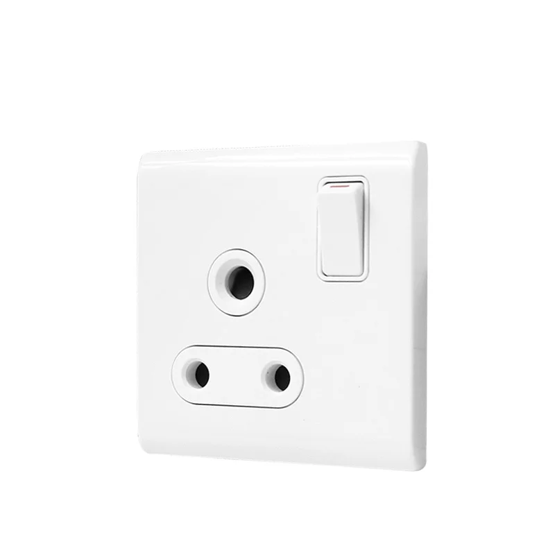 British wall socket 15A 250V Single Pole Switched 3 Round Pin Socket Outlets- White wall sockets