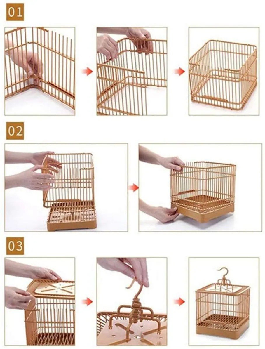 Квадратная птичья клетка с кормушкой пластиковая подвесная переноска для птичьих домиков крючком маленьких птиц попугаев орешков какалий