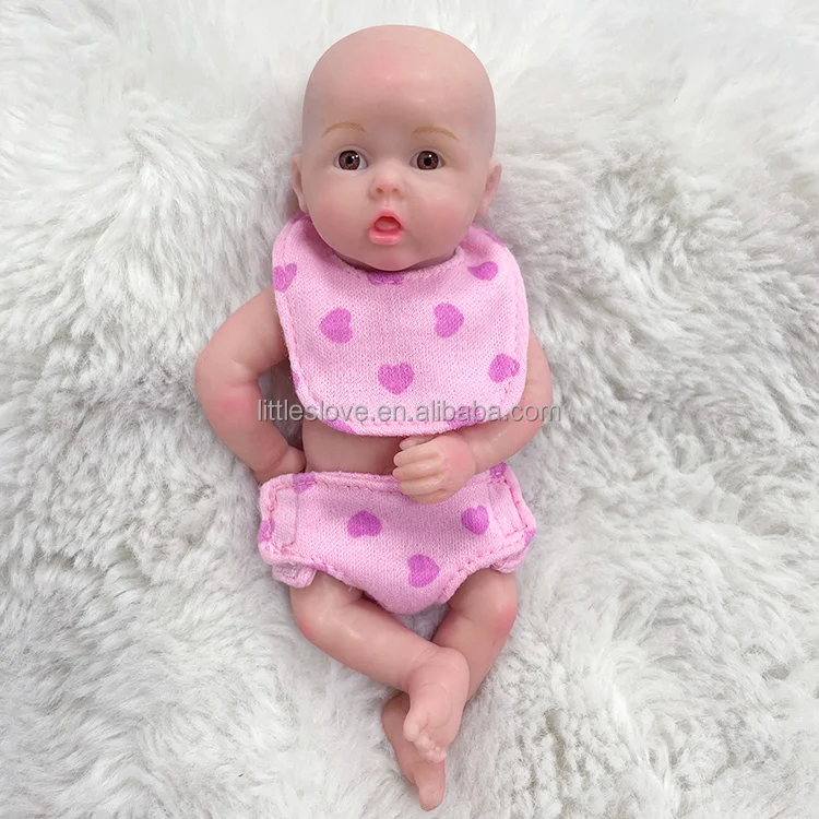 6 inch Full Body Solid Silicone Reborn Baby Doll Soft Flexible Doll Newborn Girl doll Realistic Life