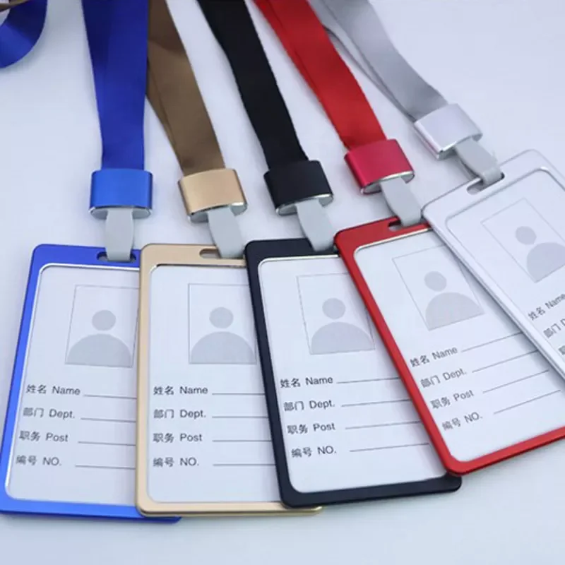 Aluminum Alloy ID Credit Name Card Badge Holder Cover Metal Zinc Alloy Business Card Holder