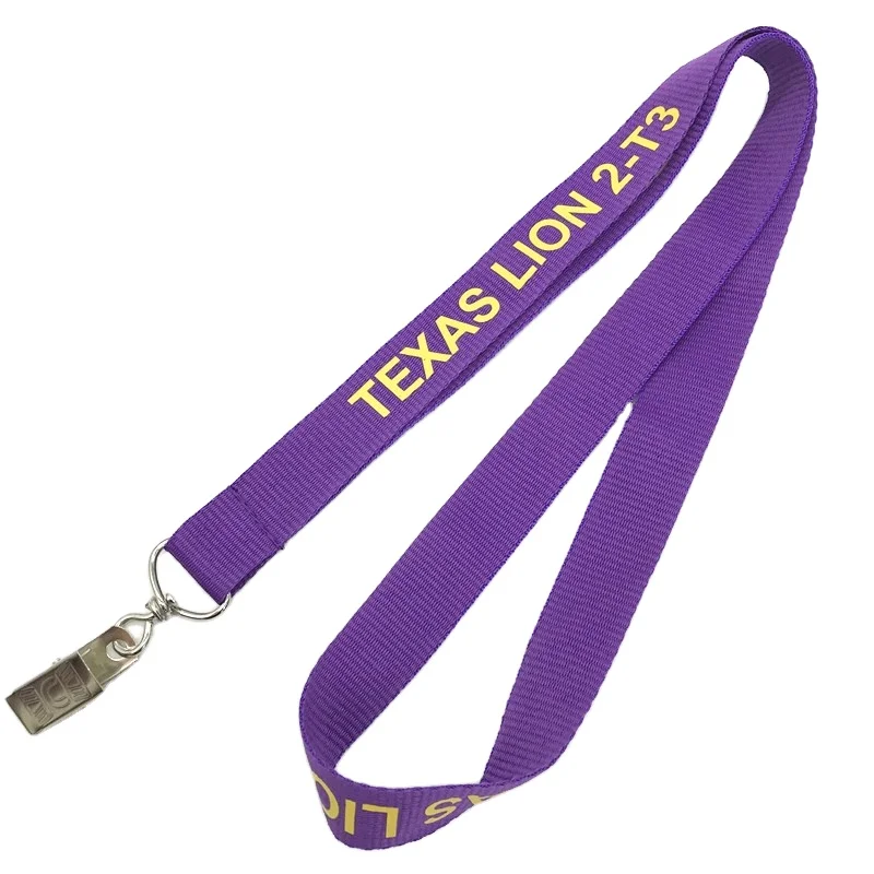High quality personalized custom polyester silkscreen logo woven embroidered lanyard with keyring