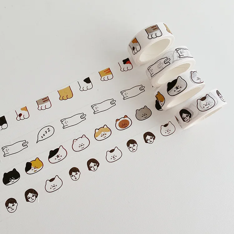 Kpop washi tape stickers black and white plaid Klein blue hand-painted vintage washi tape decorative dot masking tape