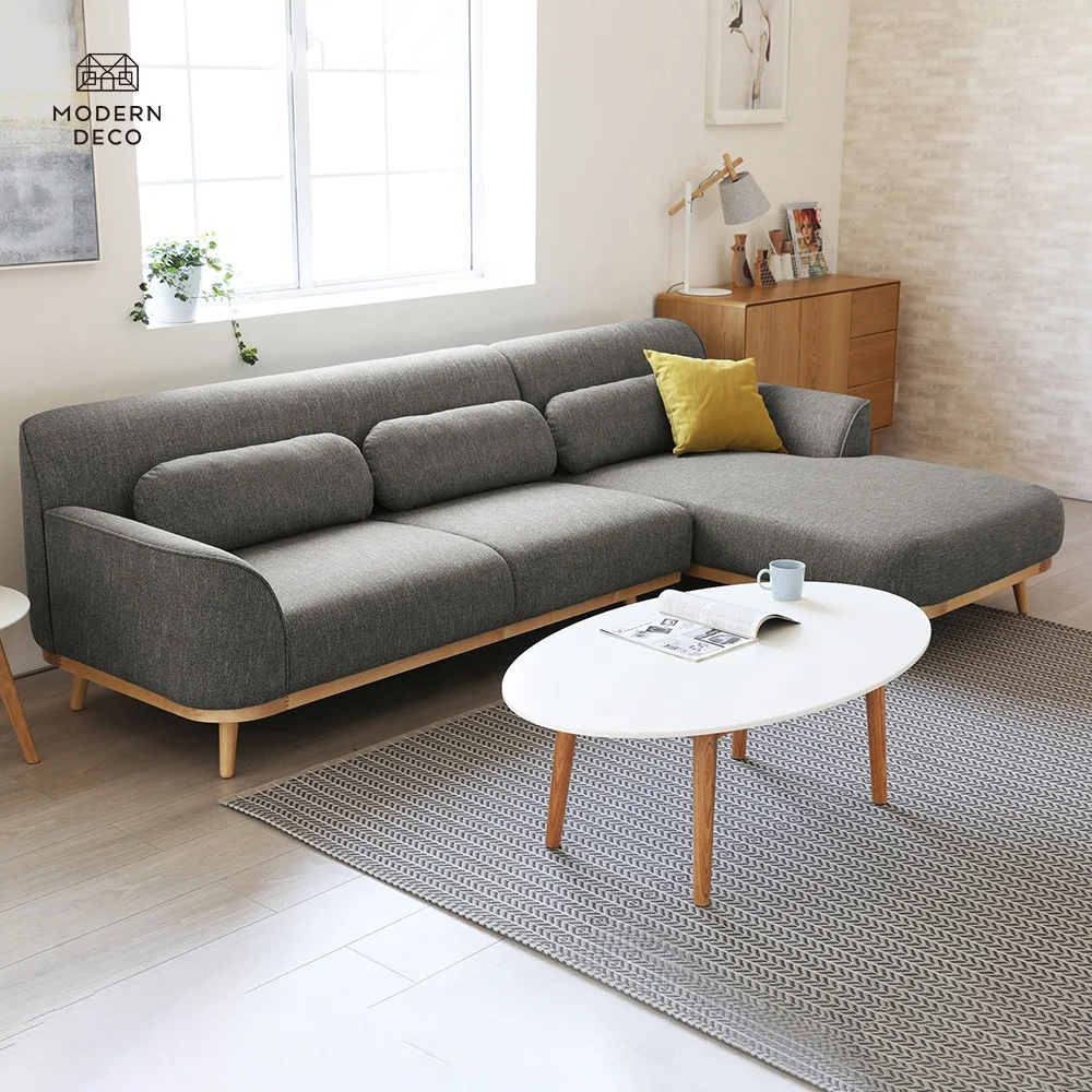 custom nordic scandinavian european modern best fabric wide sectional sofa L shape with backrest live room Alibaba 2021