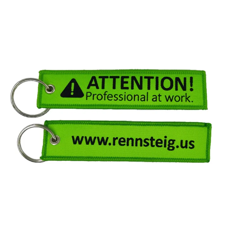 Hight quality custom woven keychains embroidered key tags wholesale