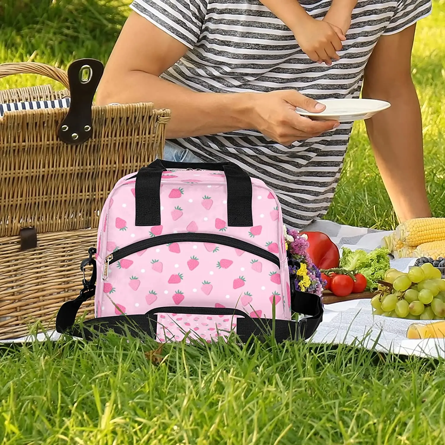 Wholesale Stylish Tote Beach insulated Thermal Picnic Waterproof Food Sublimation Lunch Box Soft Cooler Bag