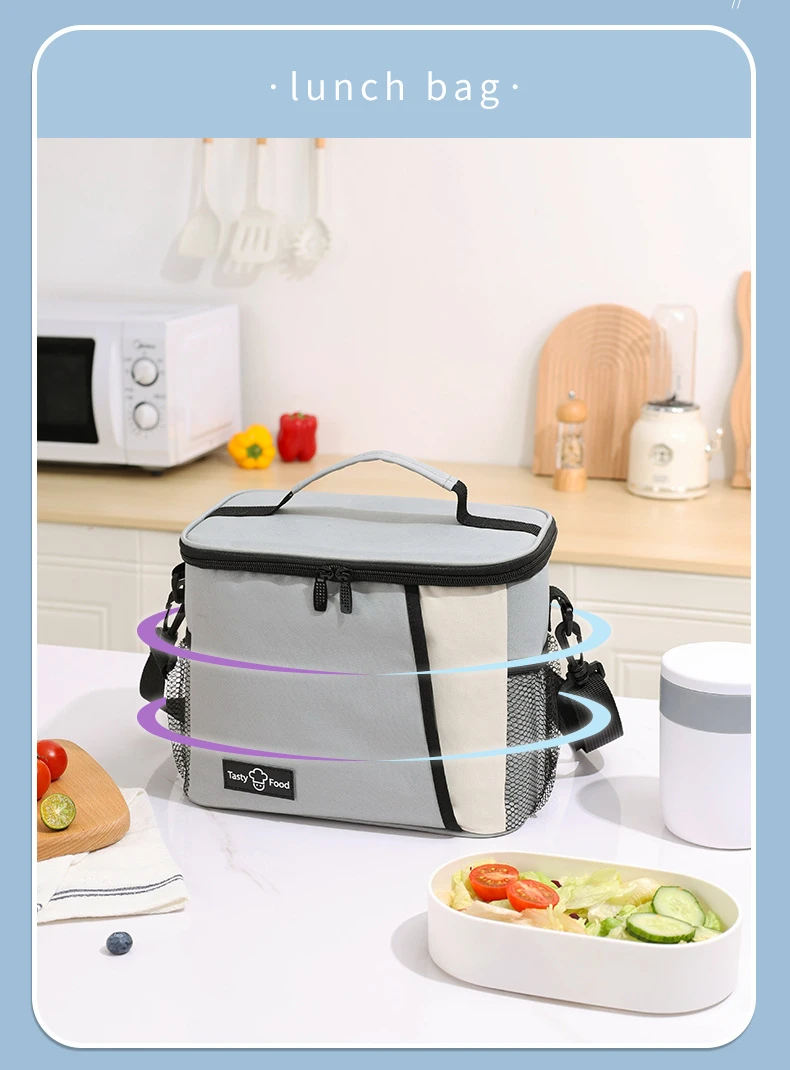 Large Capacity PEVA Lining Waterproof Lunch Cooler Bag Insulated Thermal Tote Bag