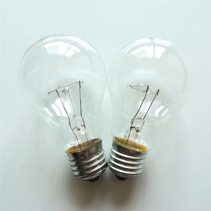 A55 A58 A60 A70 40w 60w 75w 100w 150w 200w 110v 220v E27 B22 iron aluminum base incandescent clear bulbs