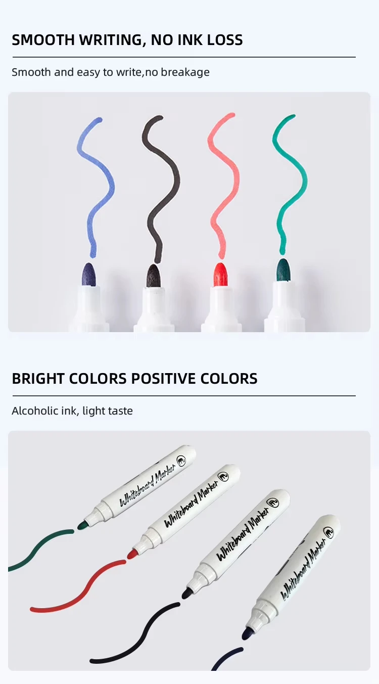 New product Personalized  12colors whiteboard marker writing smoothly dry erase waterproof permanent marker pen