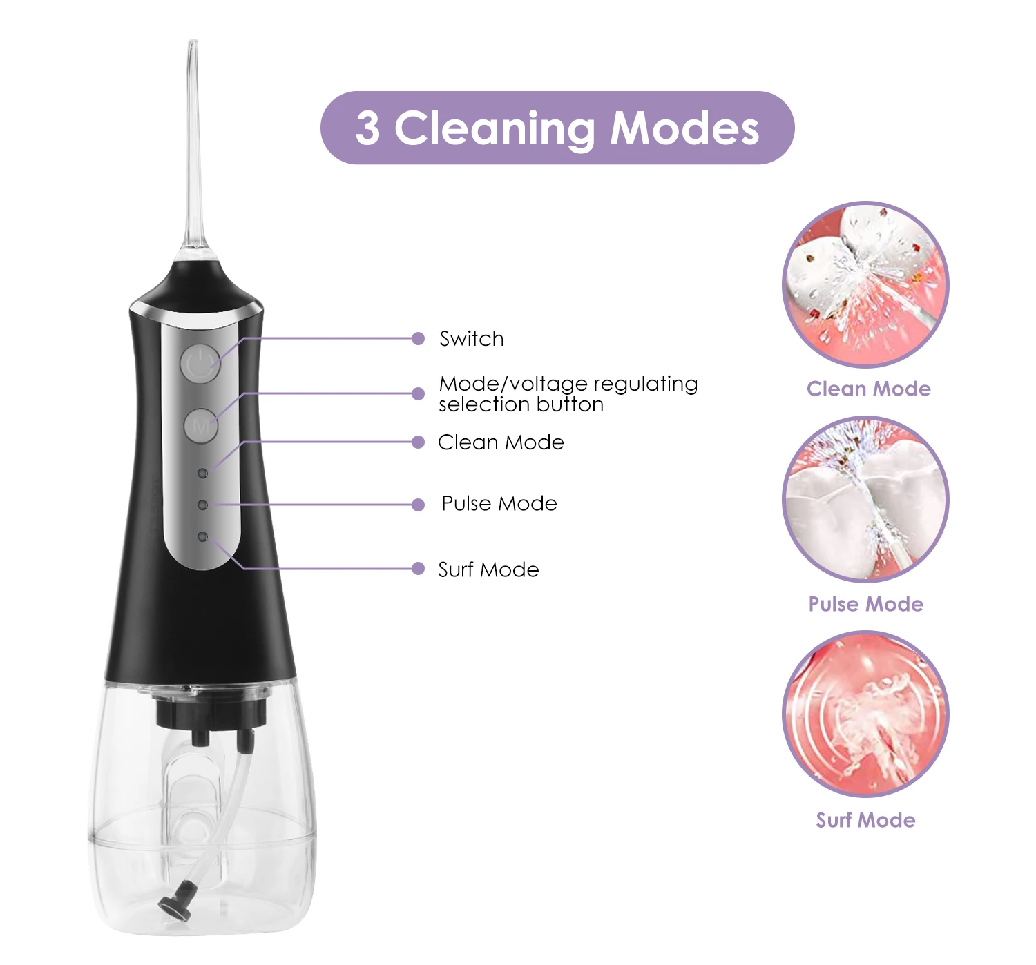 Factory OEM Affordable Rechargeable 350ML Portable Cordless Teeth Cleaning Dental Flosser Oral Irrigator Water Flosser