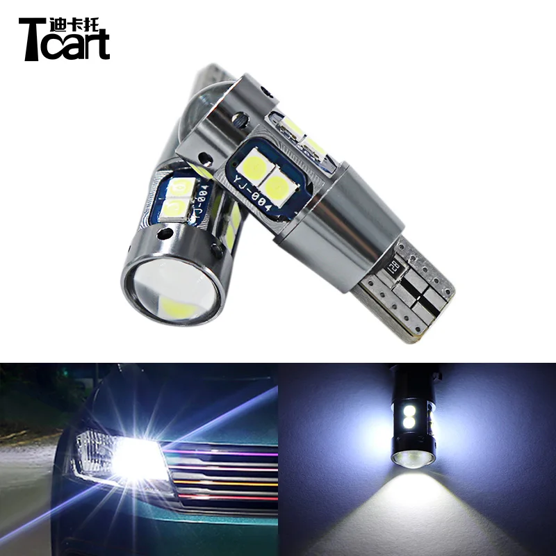 Tcart auto car position indicator light T10 168 12v 3030 9 leds canbus error free car led interior trunk bulbs storage box lamp