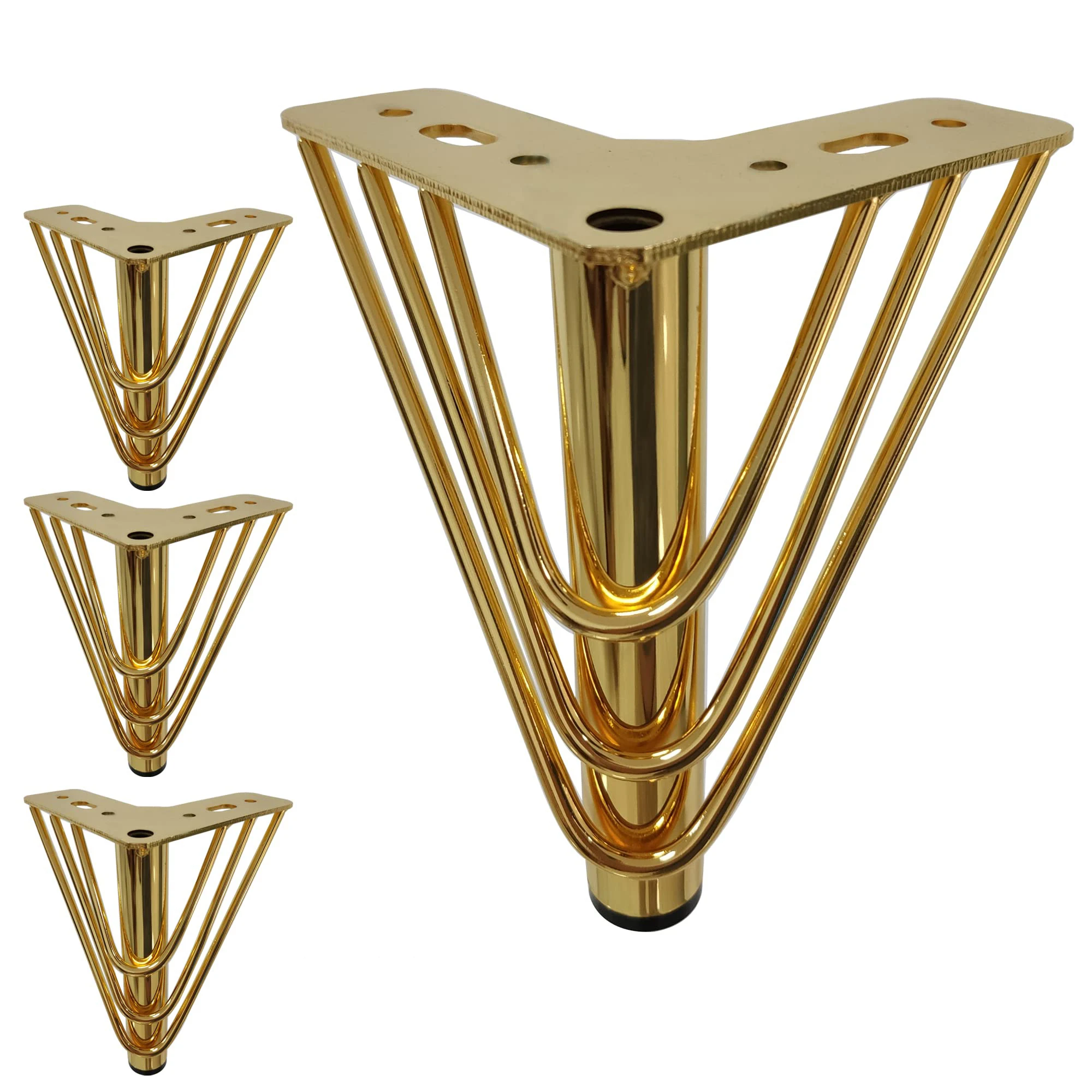 Sofa Legs Stainless Steel Modern Tapered Hardware Metal Bed Cabinet Sofa Legs Office Living Room Kitchen Furniture Gold
