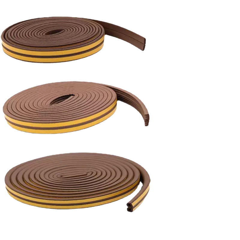 E-shaped Epdm Foam Seal Door Window Anti-collision Self-adhesive Rubber Soundproofing Draft Stopper For Doors Windows