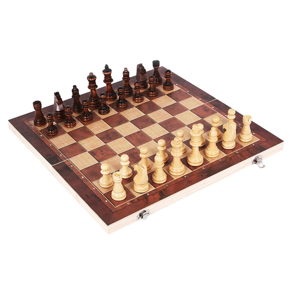 Wholesale Foldable Wooden Educational Chess Games Set for Children