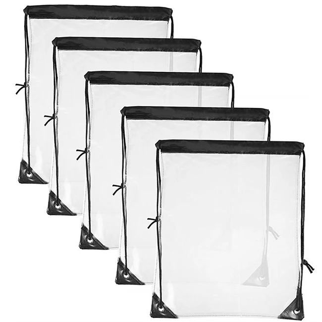 Premium Quality Big Size Travelling Sports Waterproof Transparent PVC Clear Drawstring Bag