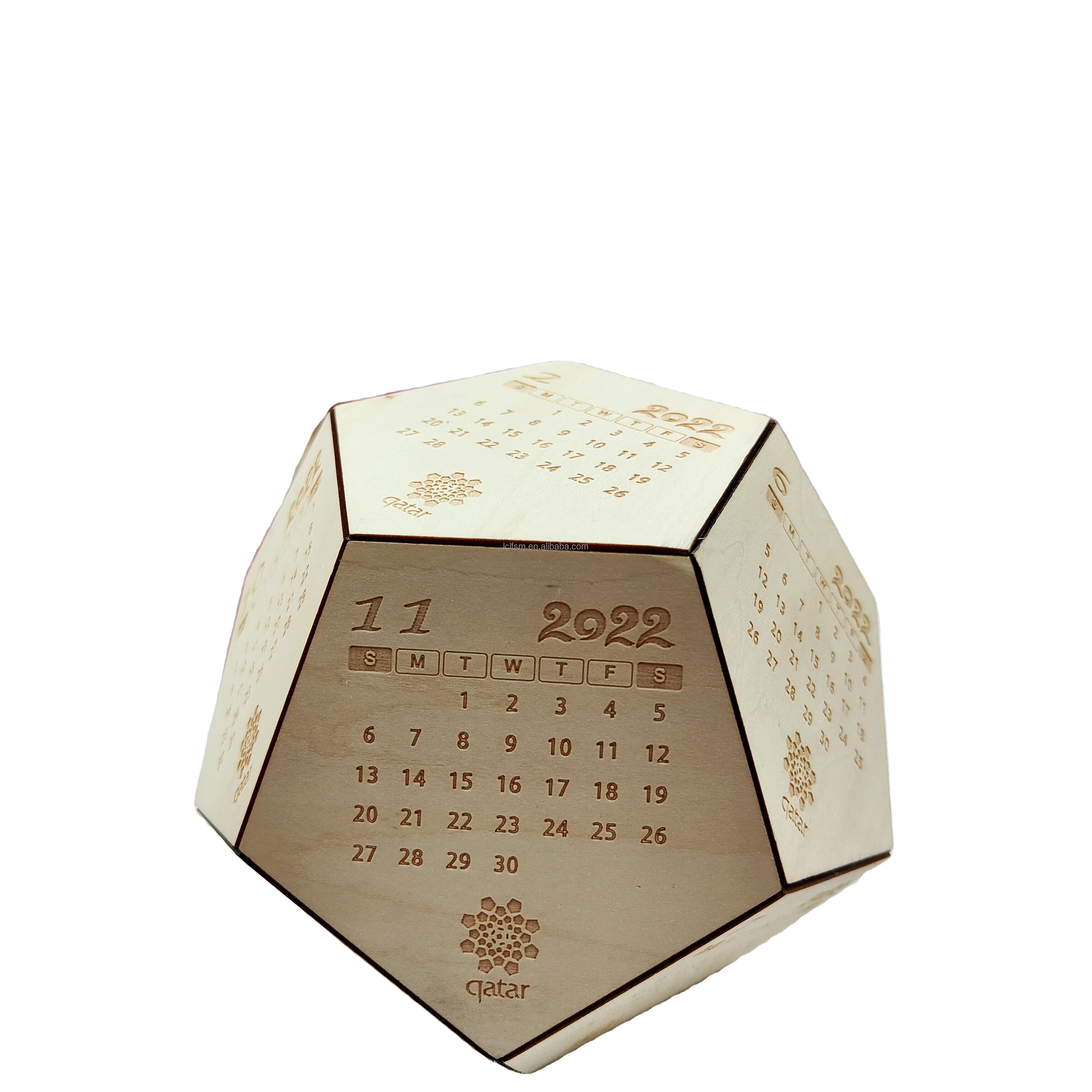 Cafe photo studio background decoration 2023 Enterprise desktop creative wooden football calendar manufacturer