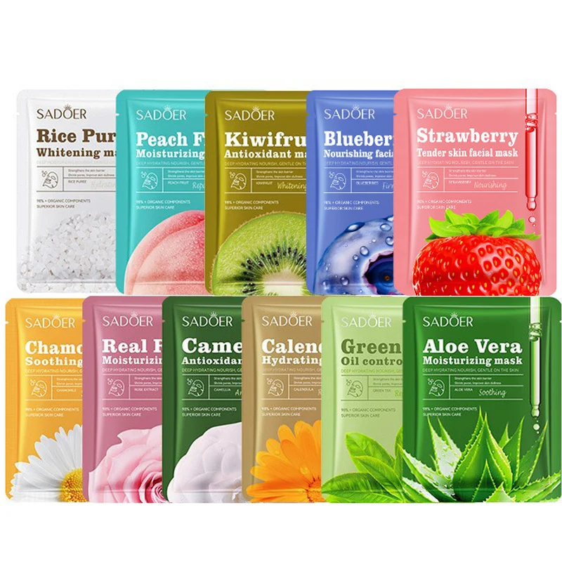 OEM ODM Private Label SADOER Face Skin Care Beauty Products Camellia Anti Oxidant Facial Mask