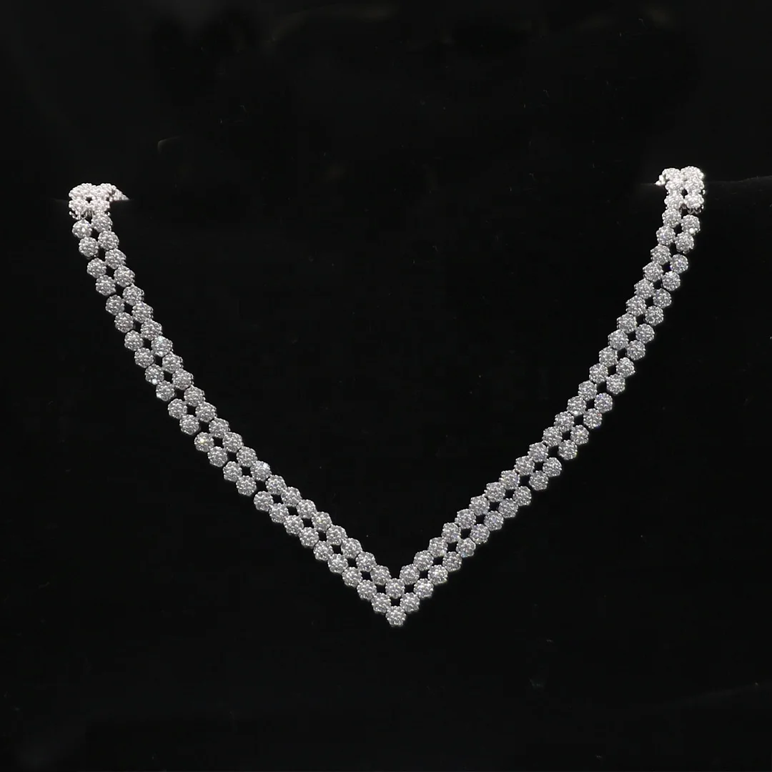 Bedazzled Copper+Alloy+Jewelry set stone silver plated earring necklace 4 piece cubic zirconia jewelry set for women and girls