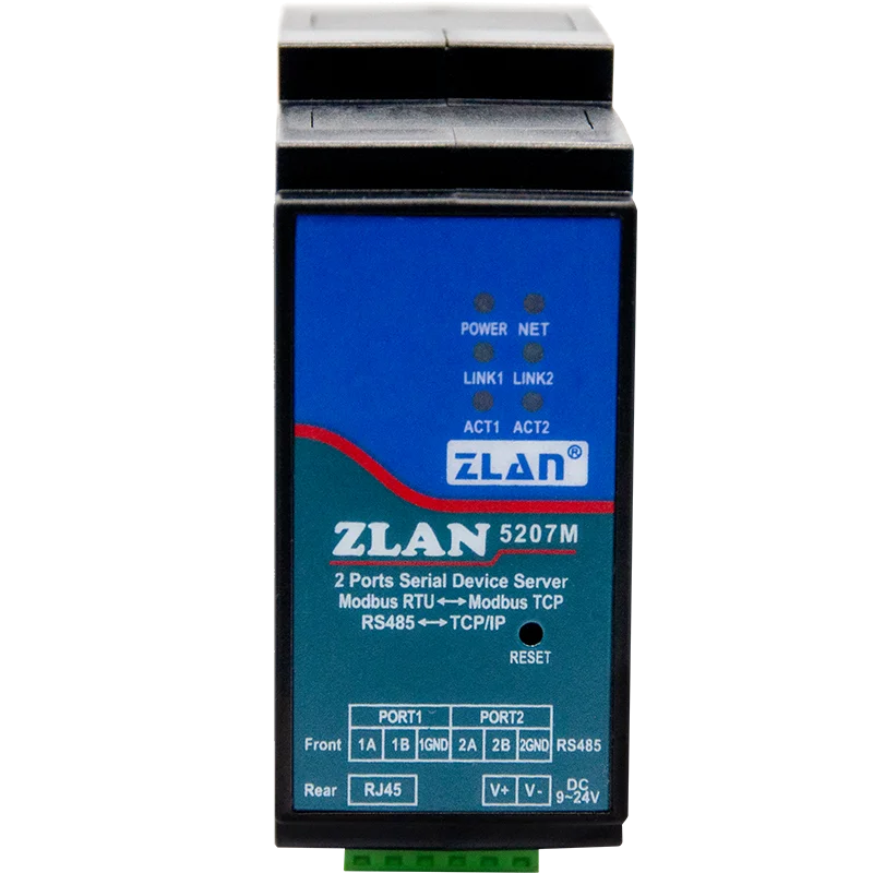 ZLAN5207M multi channels Modbus TCP to Modbus RTU serial port to ethernet