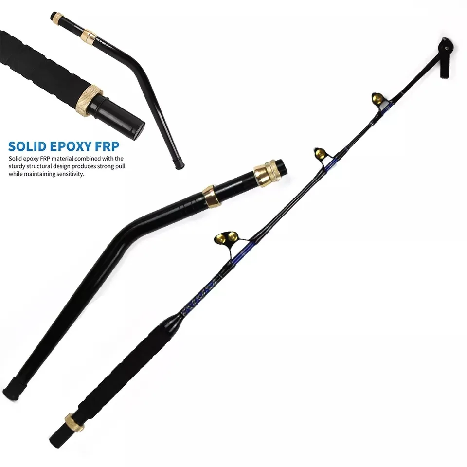 Seehoo JIGBASS Big Roller Guide Offshore Bent Butt Saltwater Boat Heavy Duty Trolling Rods Deep Sea Tuna Trolling Rod