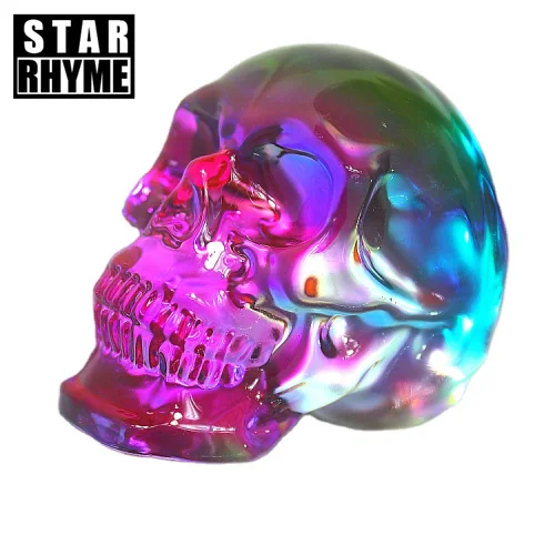 Aura quartz 9cm hand engraving skulls crystal crafts for home decor