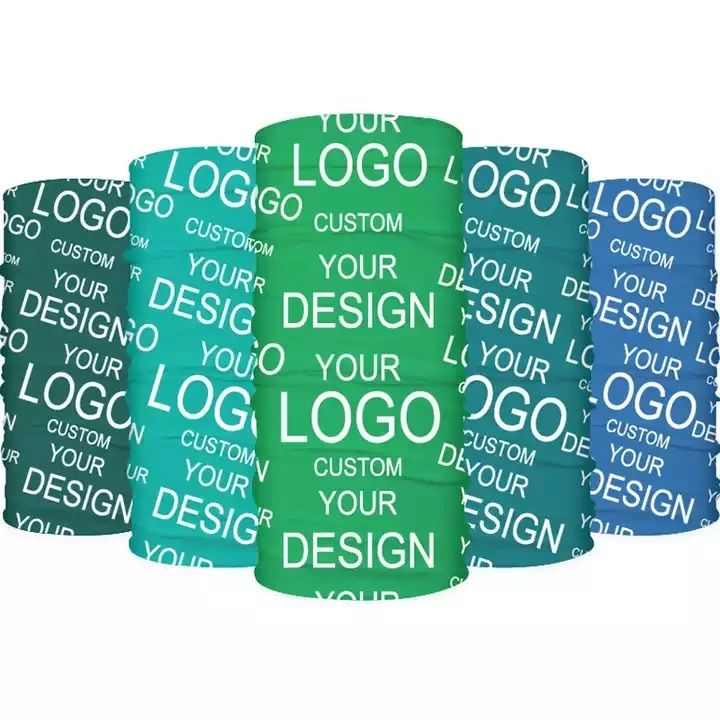 BD032 Wholesale custom design printed logo buffs seamless tube tubular bandana scarf face cover neck gaiter for sports