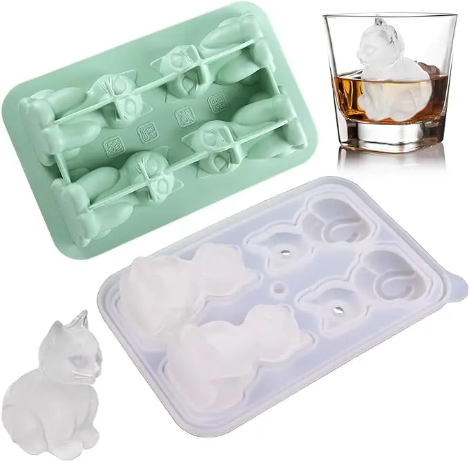 Cute Cat Ice Cube Mold, Cat Shapes Ice Cube Tray, Silicone Ice Mold Fun Shapes,