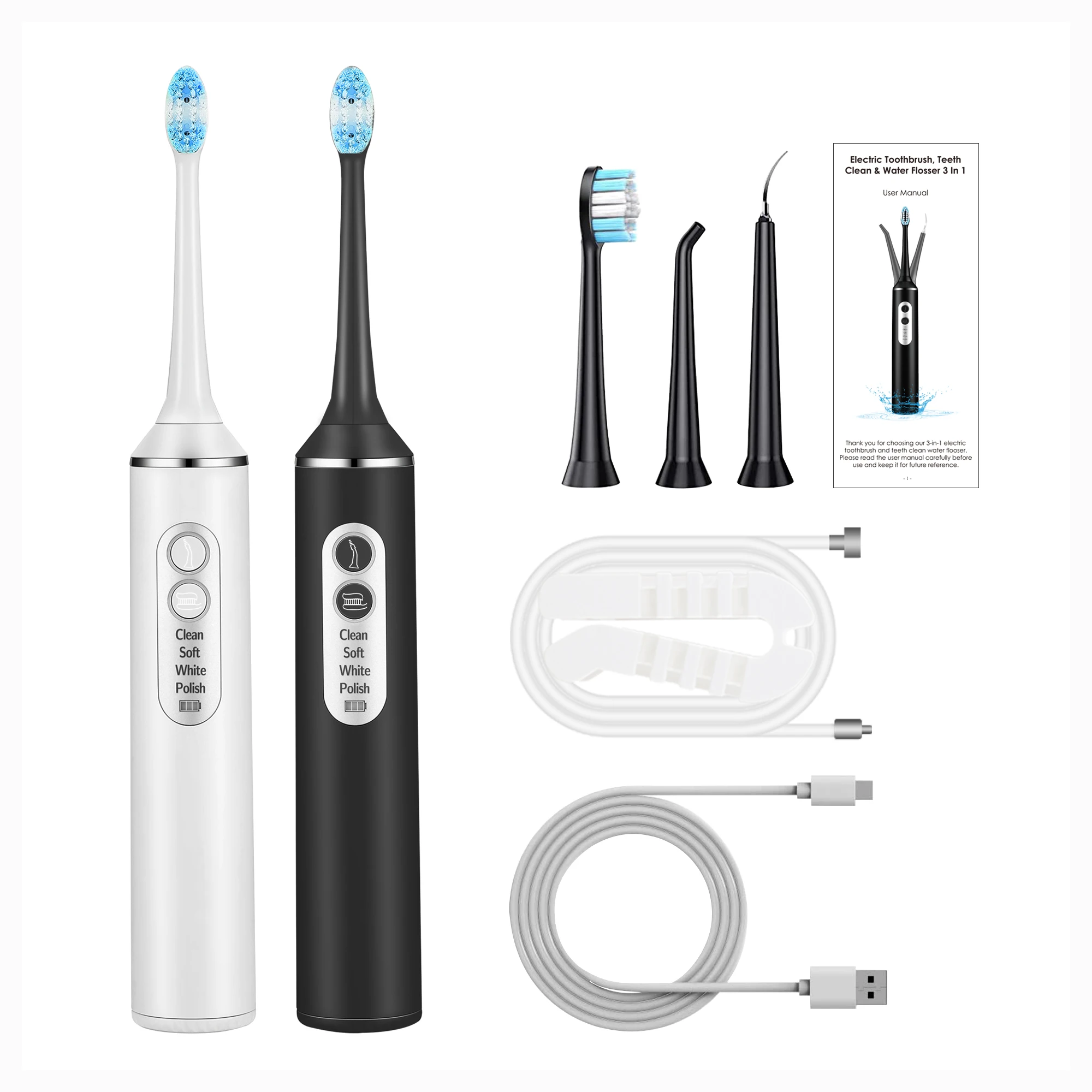 Oral Teeth Care Electric Toothbrush Water Pick Flosser Ultrasonic Toothbrush Portable Dental Flossers Electric Toothbrush