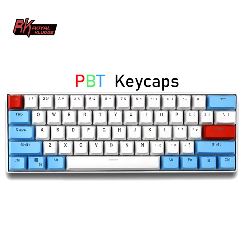 Royal Kludge rk61 custom 61 60% 60 doubleshot keycap set purple gaming pbt keycaps for mechanical keyboard