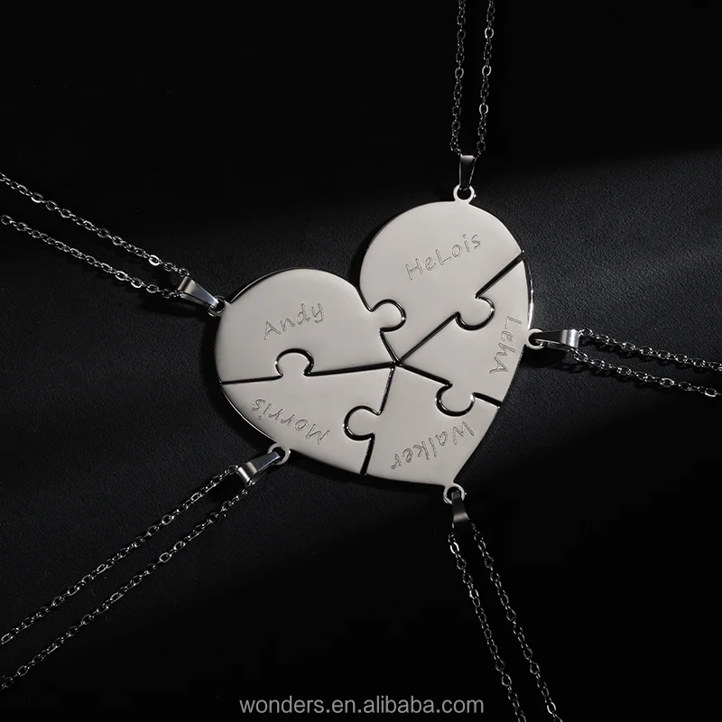 Custom Engrave Name Best Friend Family Necklace Always My Mother Forever My Friend Necklace Friendship 4 5 6 Pieces Set