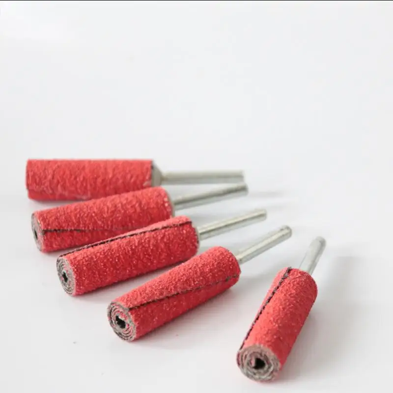 6mm shank abrasive mounted zirconium stone sand cloth grinding head  sandpaper roll with handle abrasive tool polishing