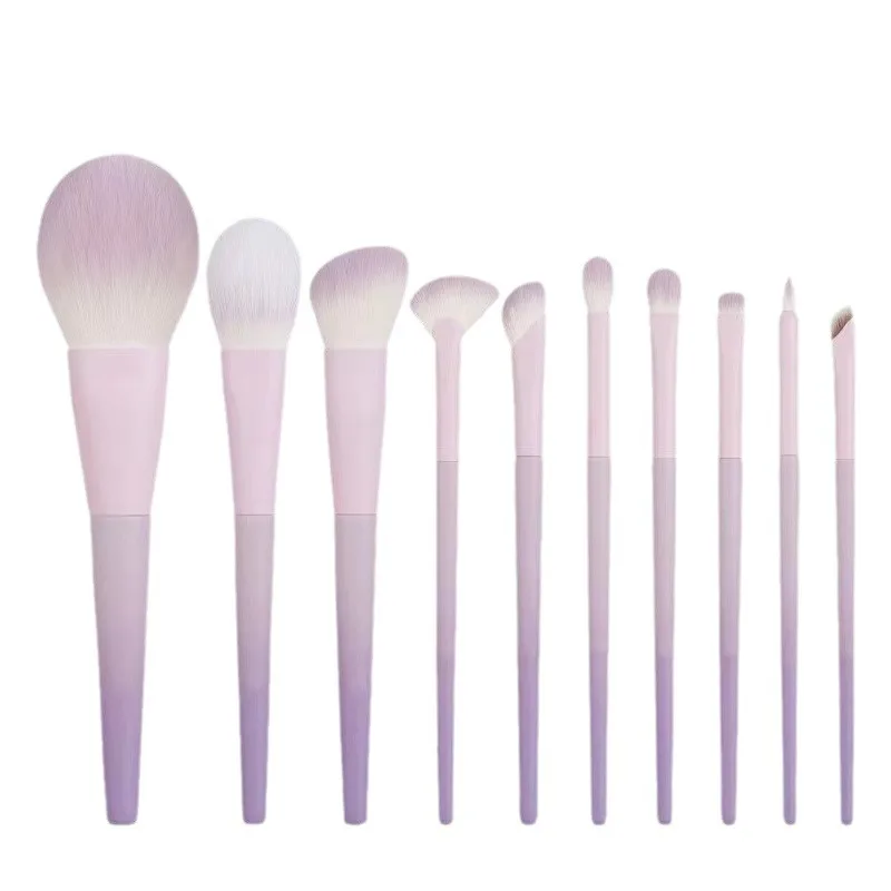 Custom Purple Women Beauty Make Up Tools Brush Vegan Cruelty Free Soft Synthetic Hair Eyeshadow Foundation Makeup Brush Set