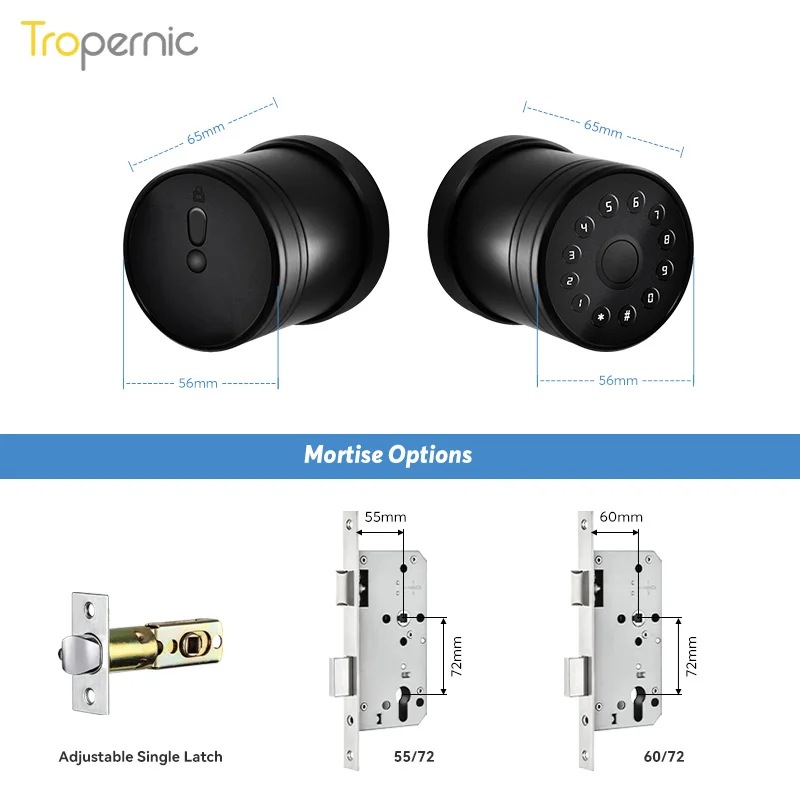 Tropernic Keyless Wifi Biometric Home Security System Ferreteria Fingerprint Ttlock Smart Lock