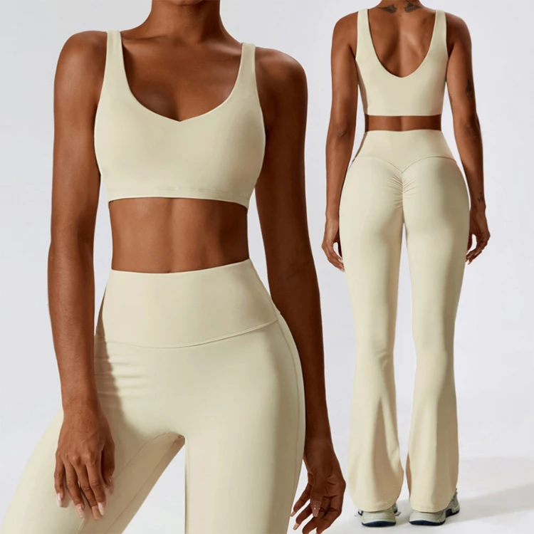 Sports Yoga Bra Workout Sets For Women Fitness Trendy Gym Activewear Unique Workout Clothing Sets Two Piece Yoga Set Sportswear