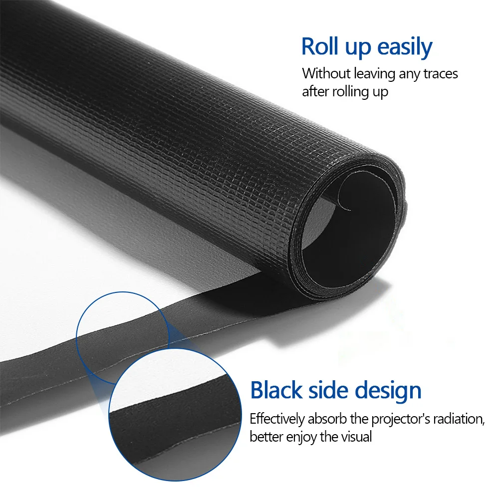 100 inches 16:9 Portable Projection Screen Projector Matte White Home Movie Theater portable projection screen